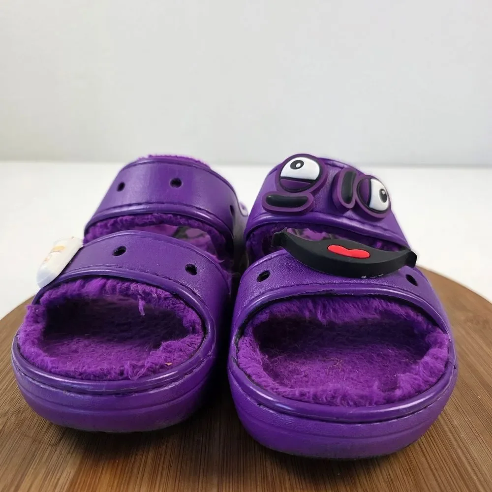 Mcdonald`s x Crocs‎ Grimace Purple Unisex Cozzzy Sandals Sz 8 Womens Sz 6 Mens